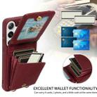 For Samsung Galaxy S24+ 5G Crossbody Lanyard Zipper Wallet Leather Phone Case(Wine Red) - 3