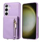 For Samsung Galaxy S24+ 5G Crossbody Lanyard Zipper Wallet Leather Phone Case(Purple) - 2