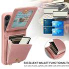 For Samsung Galaxy S25 FE 5G Crossbody Lanyard Zipper Wallet Leather Phone Case(Rose Gold) - 3