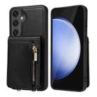 For Samsung Galaxy S25 FE 5G Crossbody Lanyard Zipper Wallet Leather Phone Case(Black) - 2