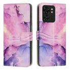 For Motorola Edge 40 / Edge 2023 Painted Marble Pattern Leather Phone Case(Purple) - 1