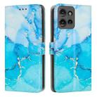 For Motorola Edge 50 Pro / Edge 50 Painted Marble Pattern Leather Phone Case(Blue Green) - 1