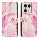 For Motorola Edge 50 Ultra Painted Marble Pattern Leather Phone Case(Rose Gold) - 1