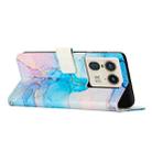 For Motorola Edge 50 Ultra Painted Marble Pattern Leather Phone Case(Pink Green) - 3