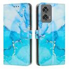 For Motorola Edge 2024 5G Painted Marble Pattern Leather Phone Case(Blue Green) - 1