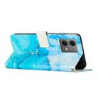 For Motorola Edge 40 Neo Painted Marble Pattern Leather Phone Case(Blue Green) - 3