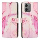 For Motorola Edge 40 Neo Painted Marble Pattern Leather Phone Case(Rose Gold) - 1