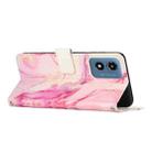 For Motorola Moto G Play 4G 2024 Painted Marble Pattern Leather Phone Case(Rose Gold) - 3