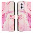 For Motorola Moto G 5G 2024 Painted Marble Pattern Leather Phone Case(Rose Gold) - 1