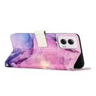 For Motorola Moto G 5G 2024 Painted Marble Pattern Leather Phone Case(Purple) - 3