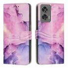 For Motorola Moto G Stylus 5G 2024 Painted Marble Pattern Leather Phone Case(Purple) - 1