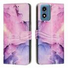 For Motorola Moto G04 / G24 / G04S Painted Marble Pattern Leather Phone Case(Purple) - 1