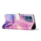 For Motorola Moto G04 / G24 / G04S Painted Marble Pattern Leather Phone Case(Purple) - 3