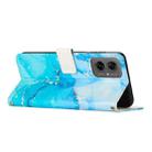 For Motorola Moto G55 5G Painted Marble Pattern Leather Phone Case(Blue Green) - 3