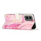 For Motorola Moto G55 5G Painted Marble Pattern Leather Phone Case(Rose Gold) - 3