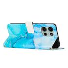 For Motorola Moto G75 Painted Marble Pattern Leather Phone Case(Blue Green) - 3