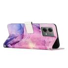 For Motorola Moto G84 Painted Marble Pattern Leather Phone Case(Purple) - 3