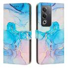 For OPPO A3 Pro 5G India Painted Marble Pattern Leather Phone Case(Pink Green) - 1