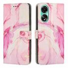 For OPPO A38 4G / A18 Painted Marble Pattern Leather Phone Case(Rose Gold) - 1