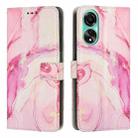 For OPPO A58 4G Painted Marble Pattern Leather Phone Case(Rose Gold) - 1