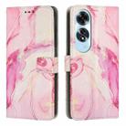 For OPPO A60 4G Global Painted Marble Pattern Leather Phone Case(Rose Gold) - 1