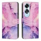 For OPPO A60 4G Global Painted Marble Pattern Leather Phone Case(Purple) - 1