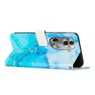 For OPPO Reno11 Pro Global Painted Marble Pattern Leather Phone Case(Blue Green) - 3