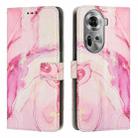 For OPPO Reno11 5G Global Painted Marble Pattern Leather Phone Case(Rose Gold) - 1