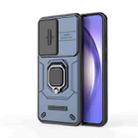 For Samsung Galaxy A36 5G Sliding Camshield TPU + PC Shockproof Phone Case with Holder(Blue) - 1