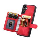 For Samsung Galaxy S25 5G Skin Feel Dream RFID Anti-theft PU Card Bag Phone Case(Red) - 3