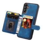 For Samsung Galaxy S25 5G Skin Feel Dream RFID Anti-theft PU Card Bag Phone Case(Peacock Blue) - 3