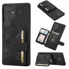 For Samsung Galaxy S25 Ultra 5G Skin Feel Dream RFID Anti-theft PU Card Bag Phone Case(Black) - 1