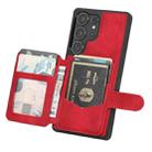 For Samsung Galaxy S25 Ultra 5G Skin Feel Dream RFID Anti-theft PU Card Bag Phone Case(Red) - 3