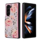 For Samsung Galaxy Z Fold5 Printed Double Buckle RFID Anti-theft Phone Case(Pastoral Rose) - 1