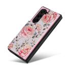 For Samsung Galaxy Z Fold5 Printed Double Buckle RFID Anti-theft Phone Case(Pastoral Rose) - 3