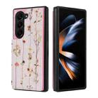 For Samsung Galaxy Z Fold5 Printed Double Buckle RFID Anti-theft Phone Case(Dried Flower World) - 1