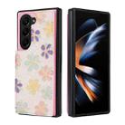 For Samsung Galaxy Z Fold5 Printed Double Buckle RFID Anti-theft Phone Case(Blossoming Flowers) - 1