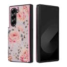 For Samsung Galaxy Z Fold6 Printed Double Buckle RFID Anti-theft Phone Case(Pastoral Rose) - 1