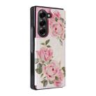 For Samsung Galaxy Z Fold6 Printed Double Buckle RFID Anti-theft Phone Case(Rose) - 2