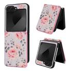 For Samsung Galaxy Z Flip5 Printed Double Buckle RFID Anti-theft Phone Case(Pastoral Rose) - 1