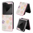 For Samsung Galaxy Z Flip5 Printed Double Buckle RFID Anti-theft Phone Case(Blossoming Flowers) - 1