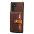 For Samsung Galaxy S25 Ultra 5G Calfskin Card Slot TPU Hybrid PU Phone Case(Brown) - 2