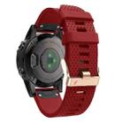 For Garmin 20mm Spotted Rose Gold Buckle Silicone Quick Release Watch Band(Red) - 1