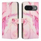 For Google Pixel 9 Painted Marble Pattern Leather Phone Case(Rose Gold) - 1