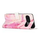 For Google Pixel 9 Painted Marble Pattern Leather Phone Case(Rose Gold) - 3