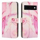 For Google Pixel 8A Painted Marble Pattern Leather Phone Case(Rose Gold) - 1