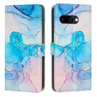 For Google Pixel 9A Painted Marble Pattern Leather Phone Case(Pink Green) - 1