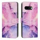 For Google Pixel 9A Painted Marble Pattern Leather Phone Case(Purple) - 1