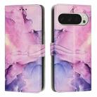 For Google Pixel 9 Pro XL Painted Marble Pattern Leather Phone Case(Purple) - 1