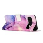 For Google Pixel 9 Pro XL Painted Marble Pattern Leather Phone Case(Purple) - 3